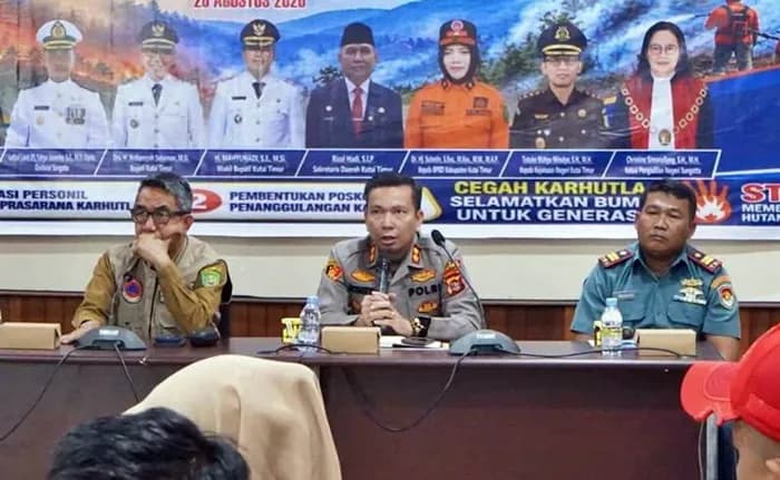 Ancam Periksa Pemilik Lahan Terbakar, Polres Kutim Segel 10 Hektare Lahan