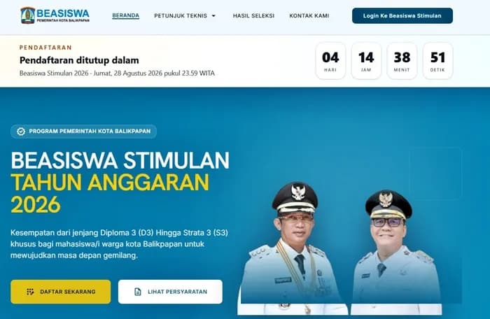 Beasiswa Stimulan Balikpapan 2026: Syarat, Jadwal, dan Cara Daftar