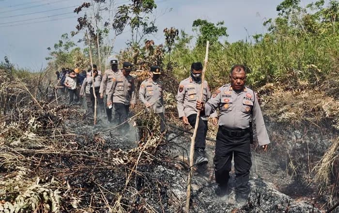 Cegah Karhutla, Polres Kutim Cek Lokasi Rawan di Sangatta Utara