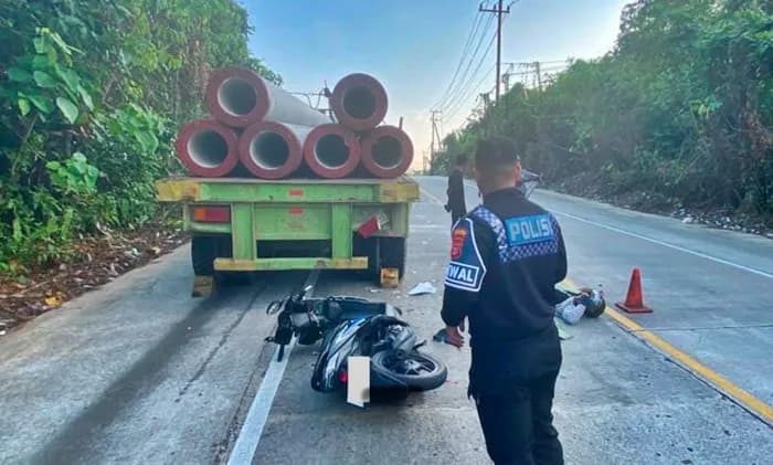 Tertutup Kabut Tebal, Pengendara Motor Meninggal Tabrak Buntut Truk Mogok di Jalan Poros Sangatta-Bontang