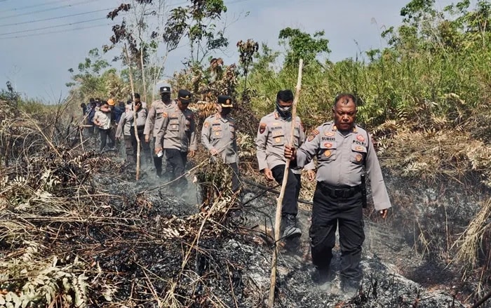 Cegah Karhutla, Polres Kutim Cek Lokasi Rawan di Sangatta Utara