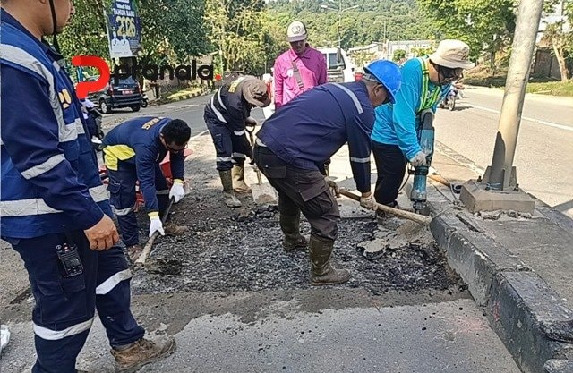 Jalan Bergelombang di Jalan Pupuk Raya dan RS PKT Bontang Mulai Mulus