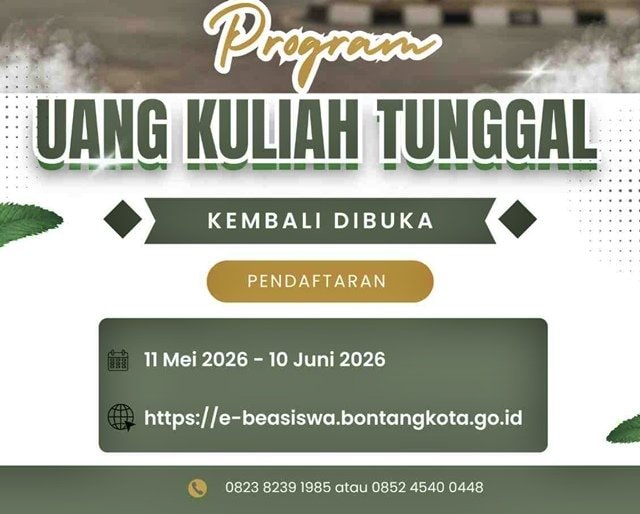 Bantuan UKT Bontang 2026 Dibuka, Syarat IPK Diturunkan jadi  3,00