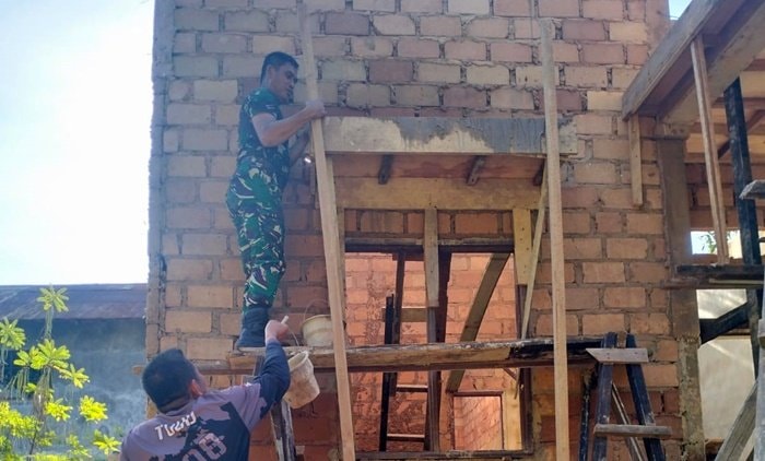 Kodim Bontang Terlibat Aktif Renovasi Rumah Dinas, Program Kasad Berjalan Lancar