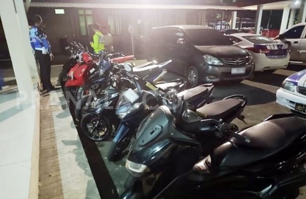 Polres Bontang Razia Balap Liar, 11 Motor Disita