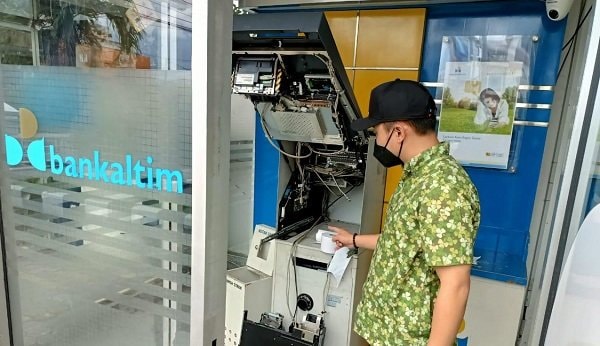 ATM Bankaltimtara Dibongkar Paksa, Pelaku Belum Diketahui