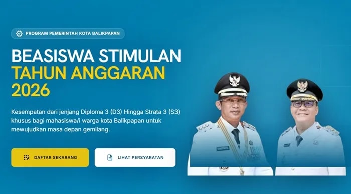 Pemkot Balikpapan Buka Beasiswa Stimulan 2026: IPK Minimal 2,75, Pendaftaran via Online