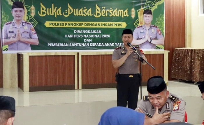 Polres Pangkep Pererat Sinergi dengan Insan Pers lewat Buka Puasa dan Santunan Anak Yatim