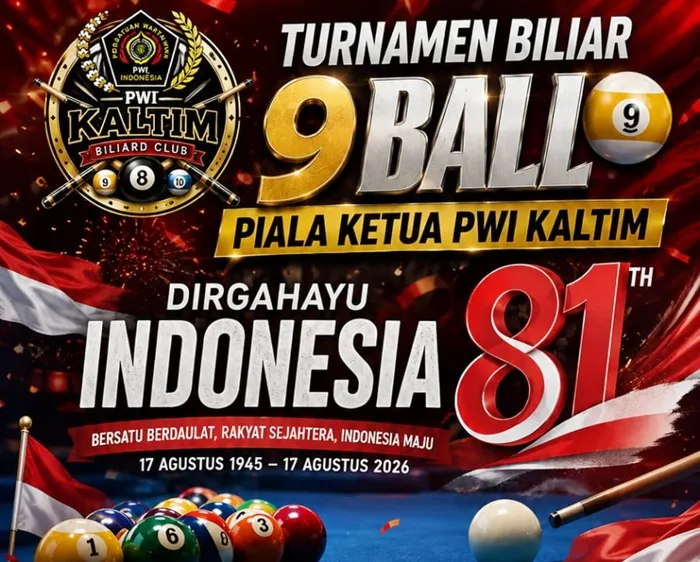 Turnamen Biliar PWI Kaltim, PWI Kaltim, Samarinda, HUT RI 81, Biliar Samarinda, Wartawan Kaltim, Piala Ketua PWI, Olahraga Kaltim
