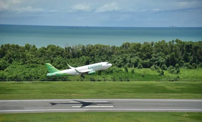 Pesawat Citilink di Bandara Internasional Sultan Aji Muhammad Sulaiman (SAMS) Sepinggan Balikpapan