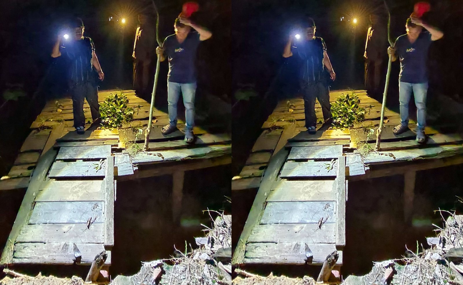 Debit Air Sungai Bontang Tinggi, Jembatan di Gunung Telihan Ambruk