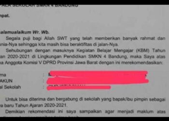 Surat ‘Titip Calon Siswa’ dari Anggota Dewan Nodai PPDB