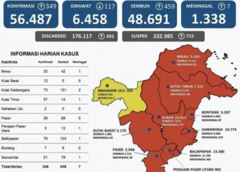 Kasus Sembuh Covid-19 di Kaltim Bertambah 459 Orang