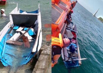 Dua Ketinting Tabrakan di Pulau Beras Basah