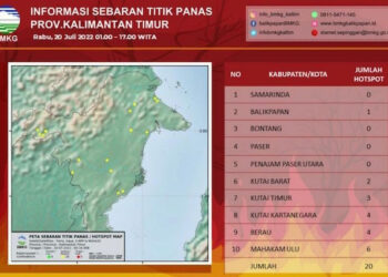 20 Titik Panas Kembali Muncul di Kaltim, Paling Banyak di Mahakam Ulu