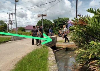 Pihak RT melakukan peninjauan lapangan di lokasi akhir titik kanal di Bontang Baru.