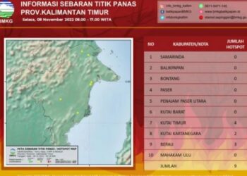 Tersebar di 3 Daerah, 9 Titik Panas Terdeteksi di Kaltim