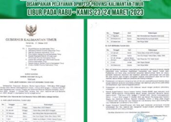 DPMPTSP Kaltim Libur Dua Hari