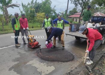 Perbaikan Jalan Soekarno-Hatta Bontang Dapat Kucuran Bankeu Gunakan Aspal Dingin, Jalan Berlubang di Bontang Ditambal