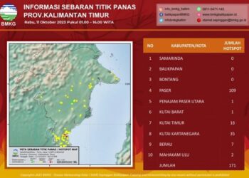 Berpotensi Kebakaran, 171 Titik Panas Terdeteksi di Kalimantan Timur
