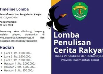 Ayo Ikuti! Lomba Penulisan Cerita Rakyat Kalimantan Timur 2024, Total Hadiah Puluhan Jutaan Rupiah