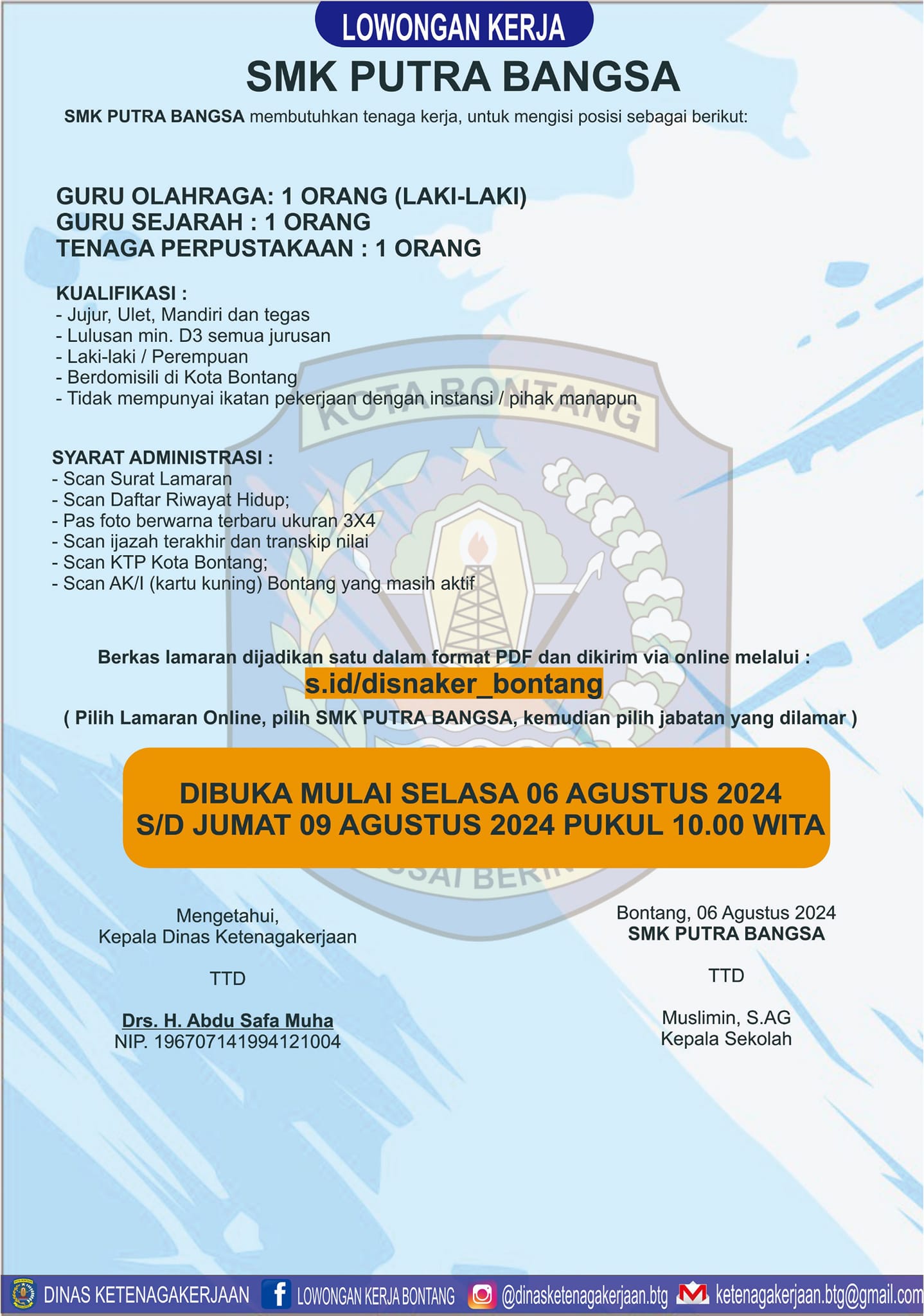 SMK Putra Bangsa Bontang Buka Lowongan Kerja, Cari Guru dan Tenaga Perpustakaan