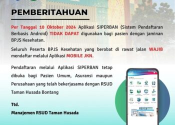 Mulai 10 Oktober 2024, Pasien BPJS di RSUD Taman Husada Bontang Wajib Daftar Lewat Aplikasi Mobile JKN, Simak Caranya!