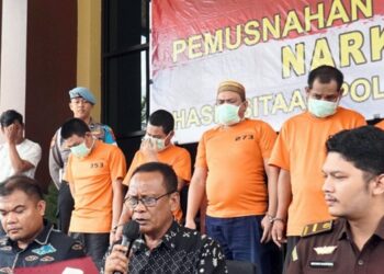 Polresta Samarinda Musnahkan 4 Kilogram Sabu dan Tembakau Gorila dari Tujuh Tersangka
