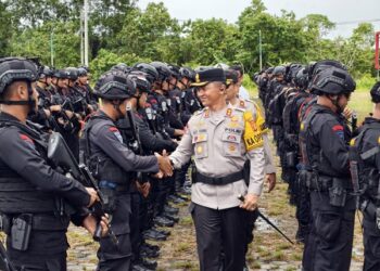 Pengamanan PSU Pilkada Kukar Berjalan Lancar, Kapolres Bontang Apresiasi Brimob