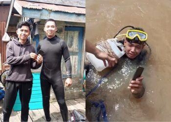 Ponsel Jatuh ke Sungai, Damkar Kukar Langsung Terjun!