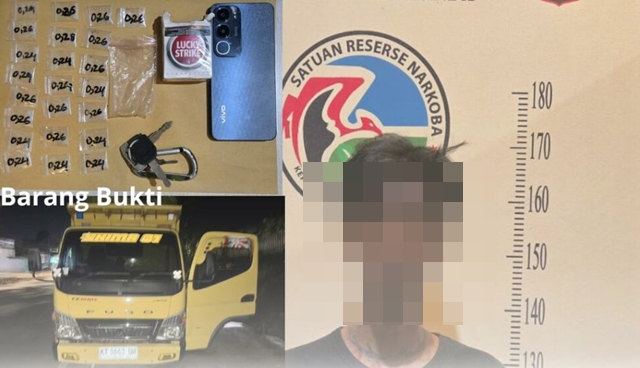 Warga Bontang Ditangkap saat Parkir Truk di Samarinda, Simpan 23 Poket Sabu