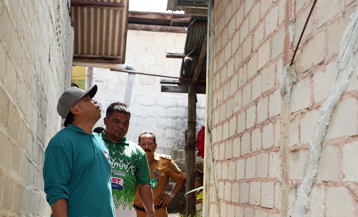 Tanah Bergeser di RT 51 Berebas Tengah Bontang, Tiga Rumah Terancam Ambruk