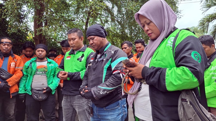 Ratusan Driver Ojol Samarinda Gelar Aksi Duka untuk Korban Rantis Brimob Polri