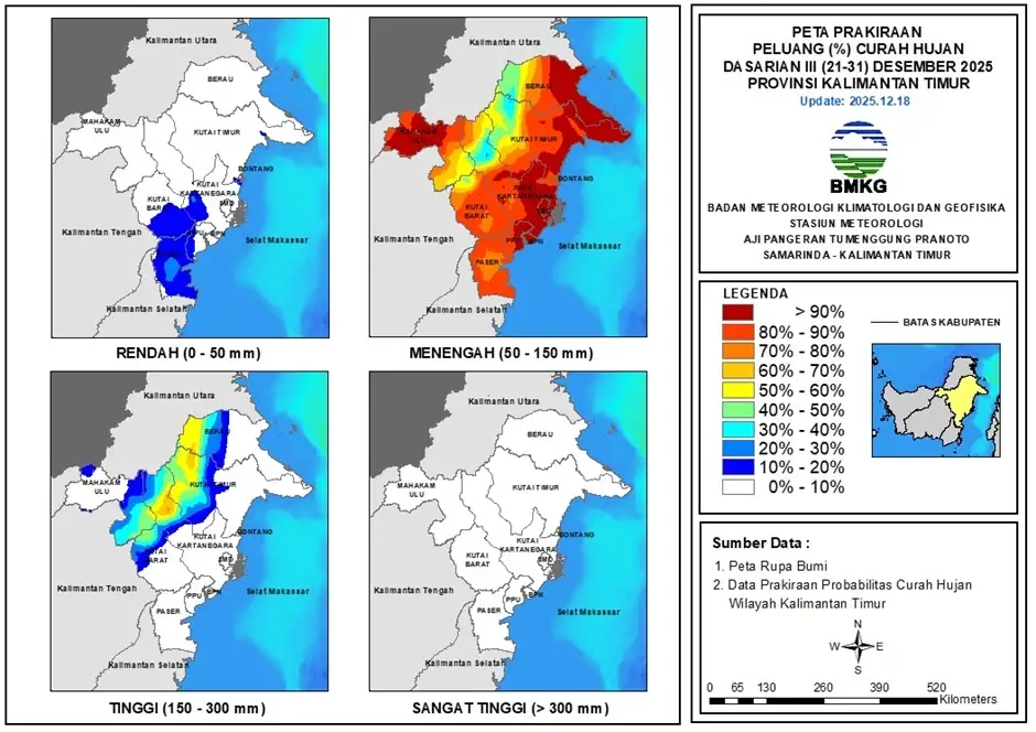 Prakiraan Cuaca Kaltim Akhir Desember 2025