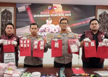 1,4 Kilogram Sabu Gagal Beredar di Kukar, Empat Pelaku Diamankan