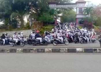 Padat Tiap Pagi, Akses Depan SMKN 1 Bontang jadi Perhatian Polisi