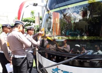 Ramp Check Ops Keselamatan Mahakam 2026, Polda Kaltim Temukan Bus Tak Layak Operasi di Balikpapan
