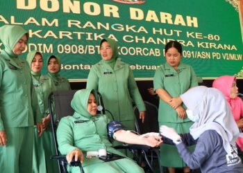 Sambut HUT Ke-80 Persit KCK, Kodim 0908 Bontang Gelar Donor Darah