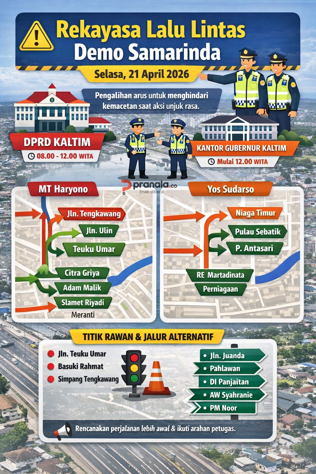 Aksi 21 April di Samarinda, Berikut Rekayasa Lalu Lintas Polisi