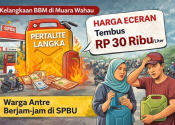 Pertalite Langka di Muara Wahau Kutim, Harga Tembus Rp30 Ribu