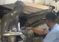 Nekat Cat Tubuh demi Rupiah, Manusia Silver Diamankan Satpol PP Bontang