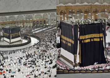 Jemaah Haji Bontang Saksikan Pergantian Kiswah Kakbah di Awal Tahun Baru Hijriah