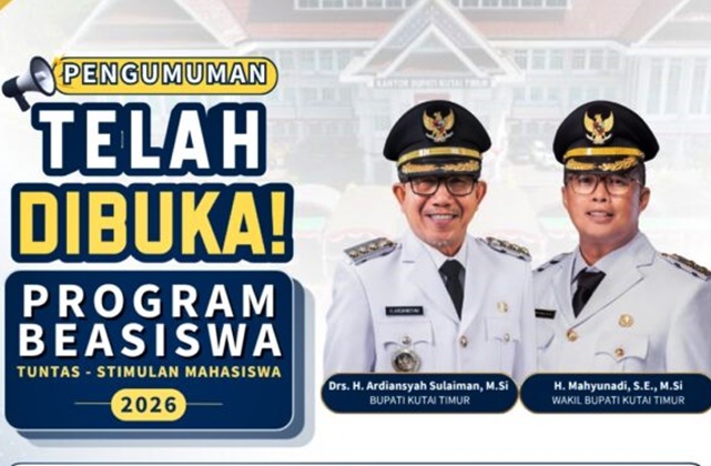 Khusus KTP Lokal, Pemkab Kutim Buka Beasiswa Tuntas dan Stimulan 2026