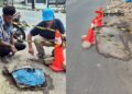 Sering Bikin Pengendara Celaka, Tonjolan Cor Jalan S Parman Bontang Mulai Dilandaikan