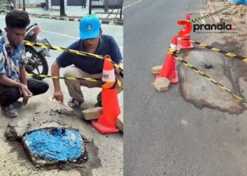 Sering Bikin Pengendara Celaka, Tonjolan Cor Jalan S Parman Bontang Mulai Dilandaikan